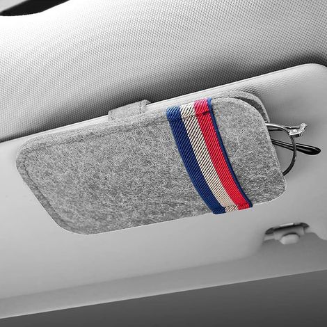 Porte-Lunettes de Voiture,Rangement Voiture,Gadget Voiture,Porte Lunettes pour Visière de Voiture,Clips de Lunettes pour Pare-Soleil de Voiture,étui à Lunettes de Soleil pour Voiture(Gris) (1/5)