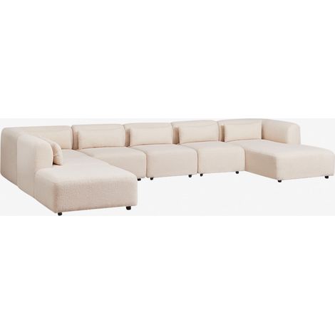 SKLUM 6-teiliges modulares Chaiselongue-Sofa rechts mit Fogler-Hocker                                   