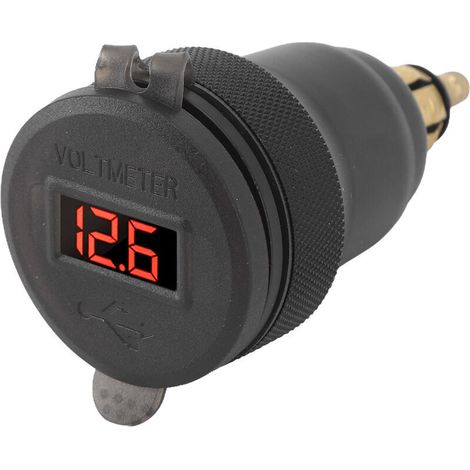 Kfz-Ladegerät mit LED-Voltmeter und Druckknopfschalter, duales QC 30 Schnellladen für serielle Schnittstellen 1, 2 und 3 - Crezuo