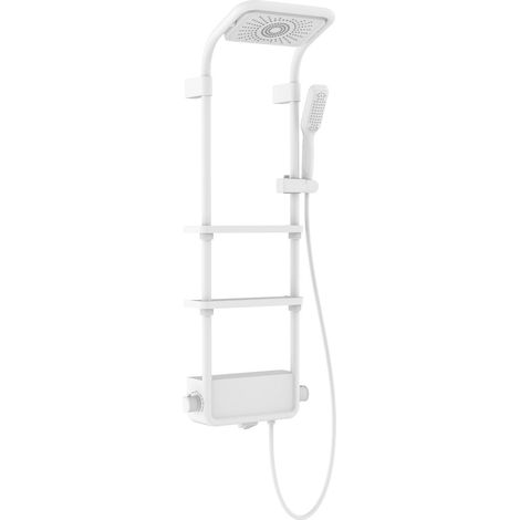 Mexen Dazz conjunto de ducha exterior con rociador y grifo, blanco - 78107-20 (1/2)
