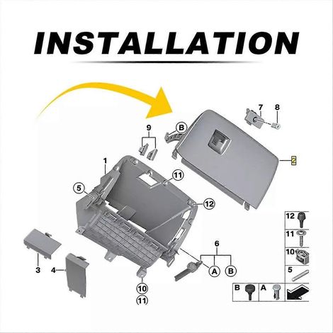 Couvercle de porte de boîte à gants avant beige 51169242087 pour BMW X3 F25 (2011-2017) (1/5)
