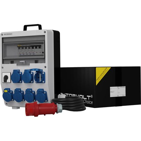Tableau électrique de chantier avec câble et connecteur TD-S/FI SKH 7x230 V Schuko Doktorvolt DV-6169-D (1/5)