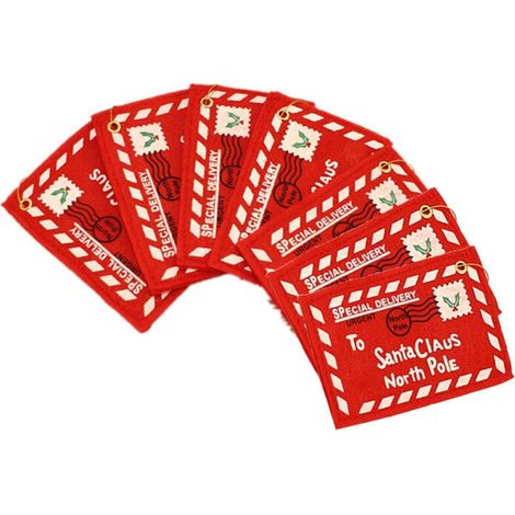 Weihnachtsumschläge, Briefe an den Weihnachtsmann (7er-Packung), Weihnachtsgeschenktüten aus Filz, Kartenhalter und Weihnachtsbaumschmuck