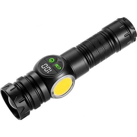 Linterna LED magnética - 2800 lúmenes, pantalla LCD, COB en el lateral, 9 modos (1/5)