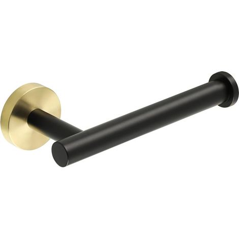 Porte Papier Toilette Mural, Derouleur Support Rouleau Papier Toilette en Acier Inoxydable SUS304 , Noir Doré (1/5)