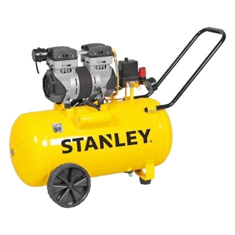 Stanley – Compresseur silencieux 50L 8 bar sans huile – Débit 150 l/min – Portable horizontal avec manomètres – Idéal pour outils pneumatiques (1/5)