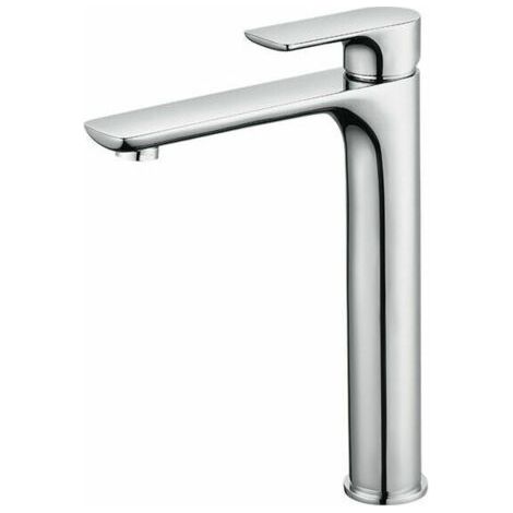 Mitigeur de lavabo à bec haut design grand robinet de salle de bain chromé avec aérateur amovible robinet de lavabo en laiton grand robinet de salle de bain