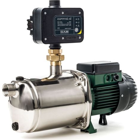 DAB EuroInox 40/30 M + DAB Control-D Hauswasserautomat - 3300 L/Std. - 880W - Förderhöhe 56 m - Rostfreier Stahl - Geräuscharm - Bewässerungspumpe