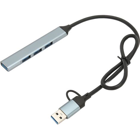Hub USB 3.0/USB-C 4 en 1 : convertit un port USB 3.0/USB-C en 1 port USB 3.0 et 3 ports USB 2.0. Compatible avec Windows et Mac OS. (1/5)