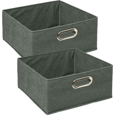 Lot de 2 boites de rangement carrées en tissu MIX'N MODUL (1/4)