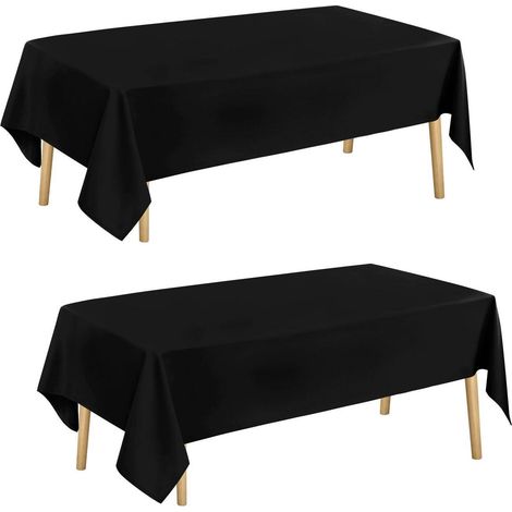 Lot de 2 nappes 130x160cm Noir Imperméable Lavable Outdoor