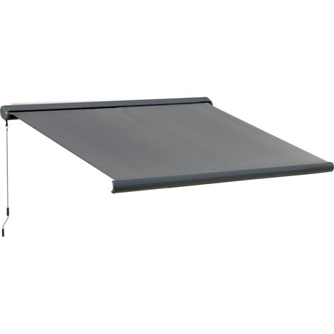Outsunny lectric Motorised Awning Door Window Shade w/ Cassette Grey 3 x 2.5m (1/5)