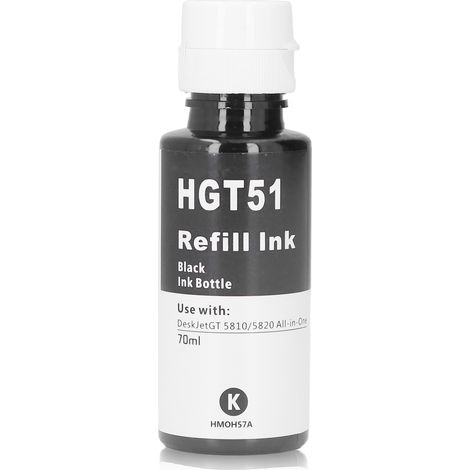 Cartouche d'encre noire rechargeable 70 ml pour imprimante HP GT5810 5820, bouteille d'encre de remplacement (1/5)