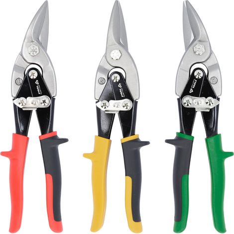BRILLIANT TOOLS  Juego  de  tijeras  para  chapa  con  palanca,  3  piezas  -  BT067200 (1/4)