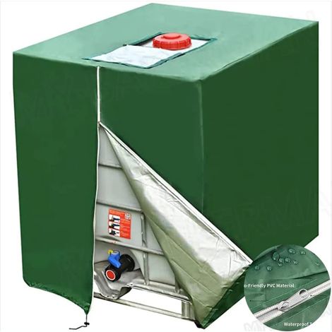 Crediri Crediri Abdeckung für 1000L Tank, Sonnenschutzabdeckung für IBC Regenwassertank, Staubdicht Anti-UV, Schutzabdeckung, Schutzhülle (116x100x120cm) (1/5)