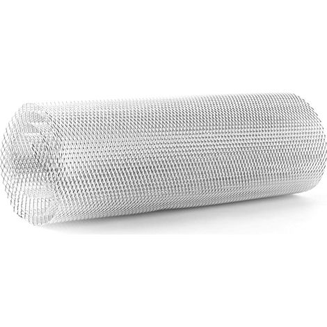 Lntyq Grille de maille universelle, grille de calandre de voiture en alliage d'aluminium 3x6mm grille de corps de grille pare-chocs gril rhombique universel argent (1/5)