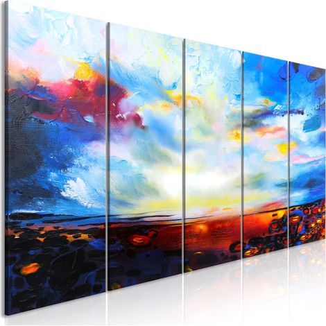 Tableau Imprimé 5 Panneaux "Colourful Sky Narrow" 90 x 225 cm (1/2)