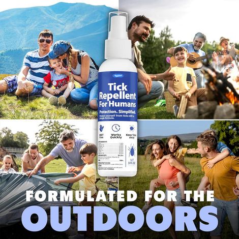 KineShineX Outdoor Tick Spray, an essential insect repellent for outdoor camping, DEET-free. (1/4)