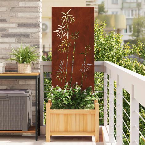 Garten Sichtschutz-Leinwand Rostig 50 x 140 cm Wetterfeststahl (1/5)