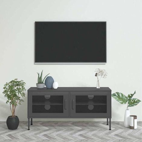 vidaXL Mueble para TV de acero gris antracita 105x35x50 cm (1/5)