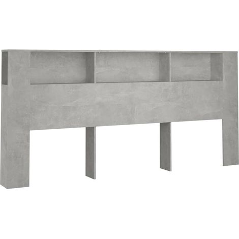 Maison Exclusive - Mueble cabecero gris hormigón 220x18,5x104,5 c (1/5)