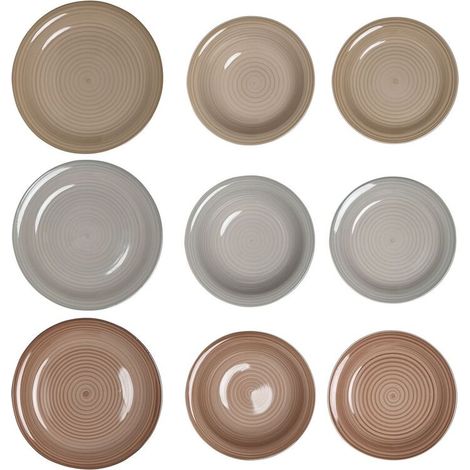 DKD Home Decor Geschirrset Braun Grau 18 Teile (1/3)