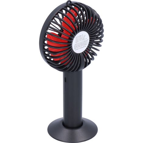 Ventilateur portable rechargeable, idéal pour le bureau et les voyages, ventilateur USB de bureau/sur pied, noir. (1/5)