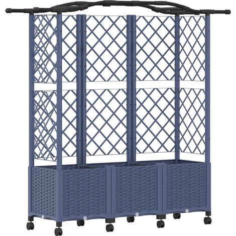 Maison Exclusive - Hochbeet mit Rankgitter und Dach Grau 163 x 40 (1/5)
