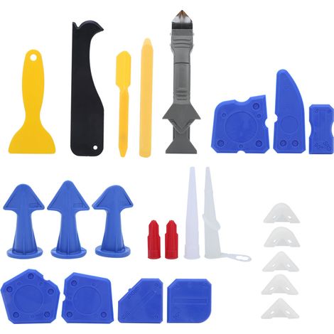 Ensemble de 24 outils de calfeutrage, de finition et de jointoiement en silicone pour la construction (1/5)