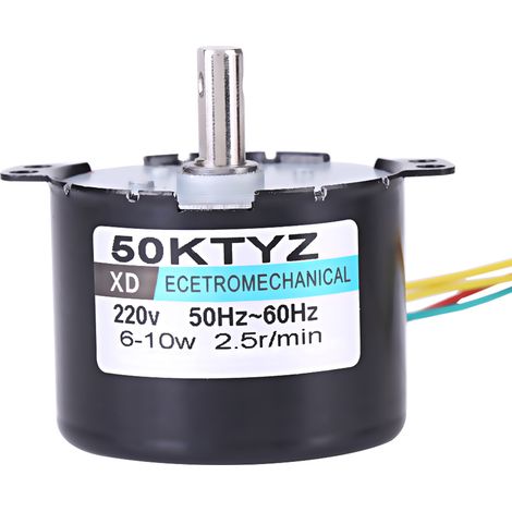 220 V Wechselstrom, 10 W, 0,5 A Permanentmagnet-Synchronmotor, Drehrichtung: rechts/gegen den Uhrzeigersinn, Drehzahl: 2,5 U/min (1/5)