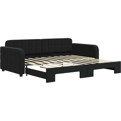Maison Exclusive - Lit de jour avec lit gigogne noir 90x190 cm velours