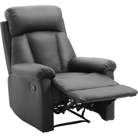 HOMCOM Poltrona Reclinabile Manualmente Imbottita ed Ergonomica in Pelle PU (1/5)