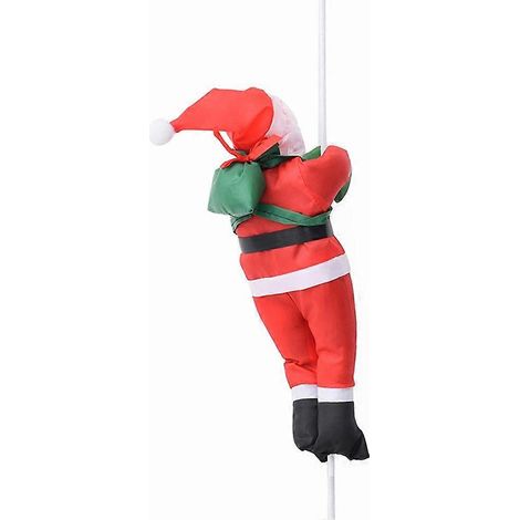 Père Noël grimpant à une échelle de corde, décoration de sapin de Noël, pendentifs pour l'intérieur et l'extérieur