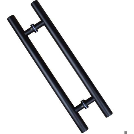 Poignée de porte coulissante, double face en forme de H, poignée de porte battante robuste,Longueur 600mm Espacement des trous 400mm (1/4)