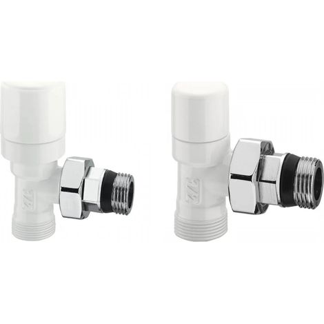 Arteclima - Valvola Termostatizzabile E Detentore A Squadra Da 1/2" Attacco Tubo Rame/Multistrato - Colore: Bianco - Art. 30012Cbb+11012Cbb