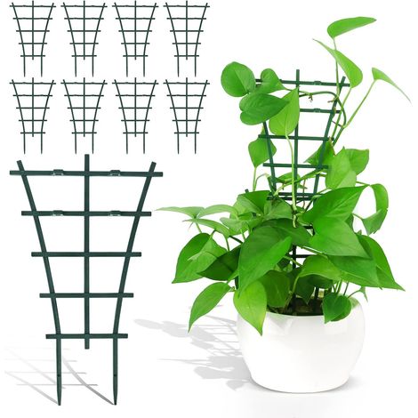 DIY Garden Plant Support, 8 Pcs Trellis Plastic Plant Trellis Trellis for Climbing Potted Plants Trellis for Mini Climbing Rattan Plants (1/5)