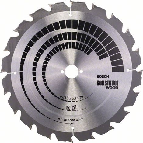 Bosch Kreissägeblatt Construct Wood 315 x 30 x 3,2 mm 20