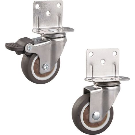 50 mm furniture casters, maximum load 35 kg, suitable for cribs, plant stands, set of 2 (1/5)