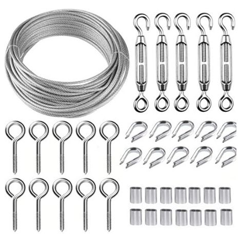 30M Kit de Câble Métallique,Câble en Acier Inoxydable Kit de Câbles en Acier Inoxydable,Câble Métallique Fixation,Câble Métallique en Acier Inoxydable,Câble Métallique - 13