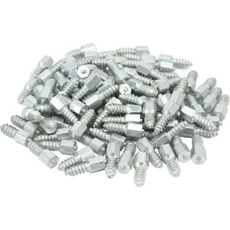 100 Stück Schneereifenschrauben M8 Gewinde Universal Anti-Rutsch Radreifenschrauben für Radlader, Kompaktlader, Traktoren, Gabelstapler (1/5)