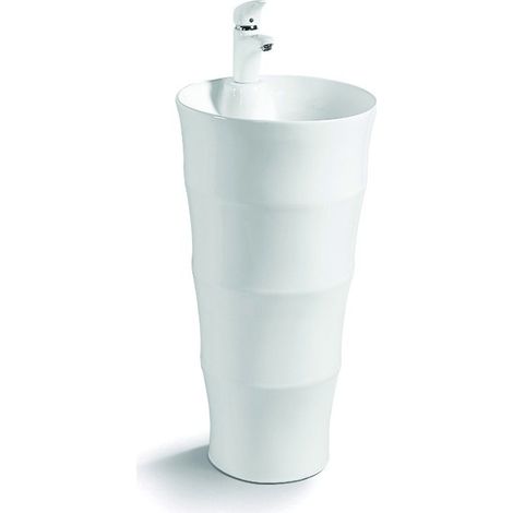 Lavabo da terra monoblocco altezza 83cm bianco  Litos-KELY3800 kamalu