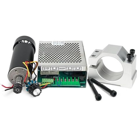 Kits de moteurs de broche CNC Moteur de broche refroidi à l'air, 500W, alimentation électrique 500w, pinces de 52mm, mandrin à pince ER11 for la gravure(500W spindle kit) (1/5)