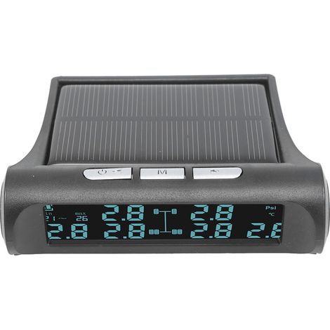 Système de surveillance de la pression des pneus sans fil à énergie solaire avec écran LCD, 6 capteurs, indice d'étanchéité IP68, convient aux camping-cars, remorques, fourgonnettes, SUV, camionnettes (1/5)