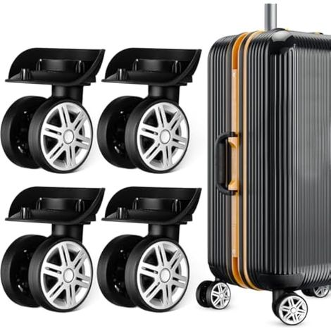 Lot de 4 roulettes de rechange universelles pour valise de voyage - Silencieux et lisse - Pour coffre de chariot (1/5)