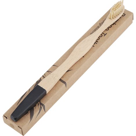 Brosse à dents adulte en bambou écologique à poils souples, soin buccal, manche naturel, couleur kaki