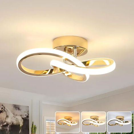 Plafonnier LED, Lustre LED basse consommation, Plafonnier moderne, Luminaire d'allée LED design, 3 températures de couleur (3000K-6000K) (1/4)