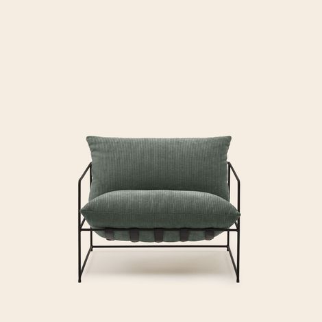 Fauteuil en Structure métal et velours côtelé Racer ALCENO (1/4)