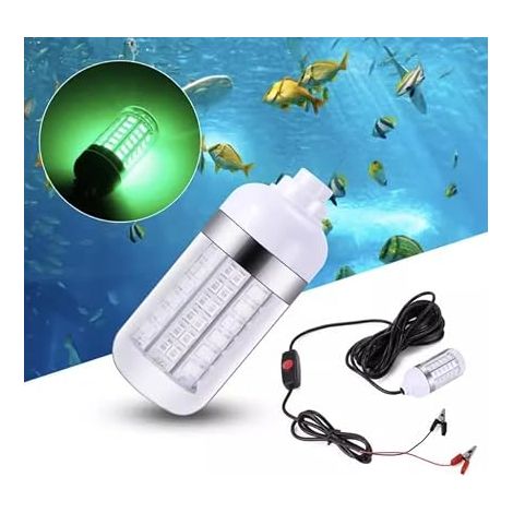 Underwater Fishing Light, Night Fishing Light LED Underwater Submersible Marine Boat Lamp Green Fishing Accessory for Sea, Boat (1/4)