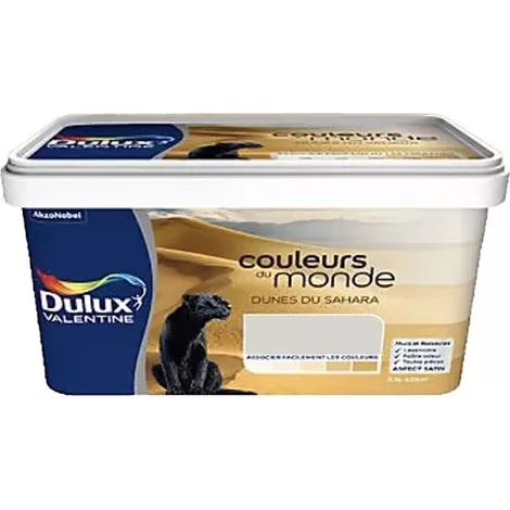 Dulux Valentine – Peinture satinée monocouche Dunes du Sahara 2,5 L – Pour murs et boiseries intérieurs – Application facile et rapide (1/2)