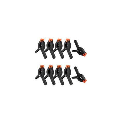 Lot de 10 pinces à ressort noires, pinces universelles de 10 cm (4 pouces), pour bricolage, photographie, fonds, jardin, terrasse et loisirs créatifs (1/4)